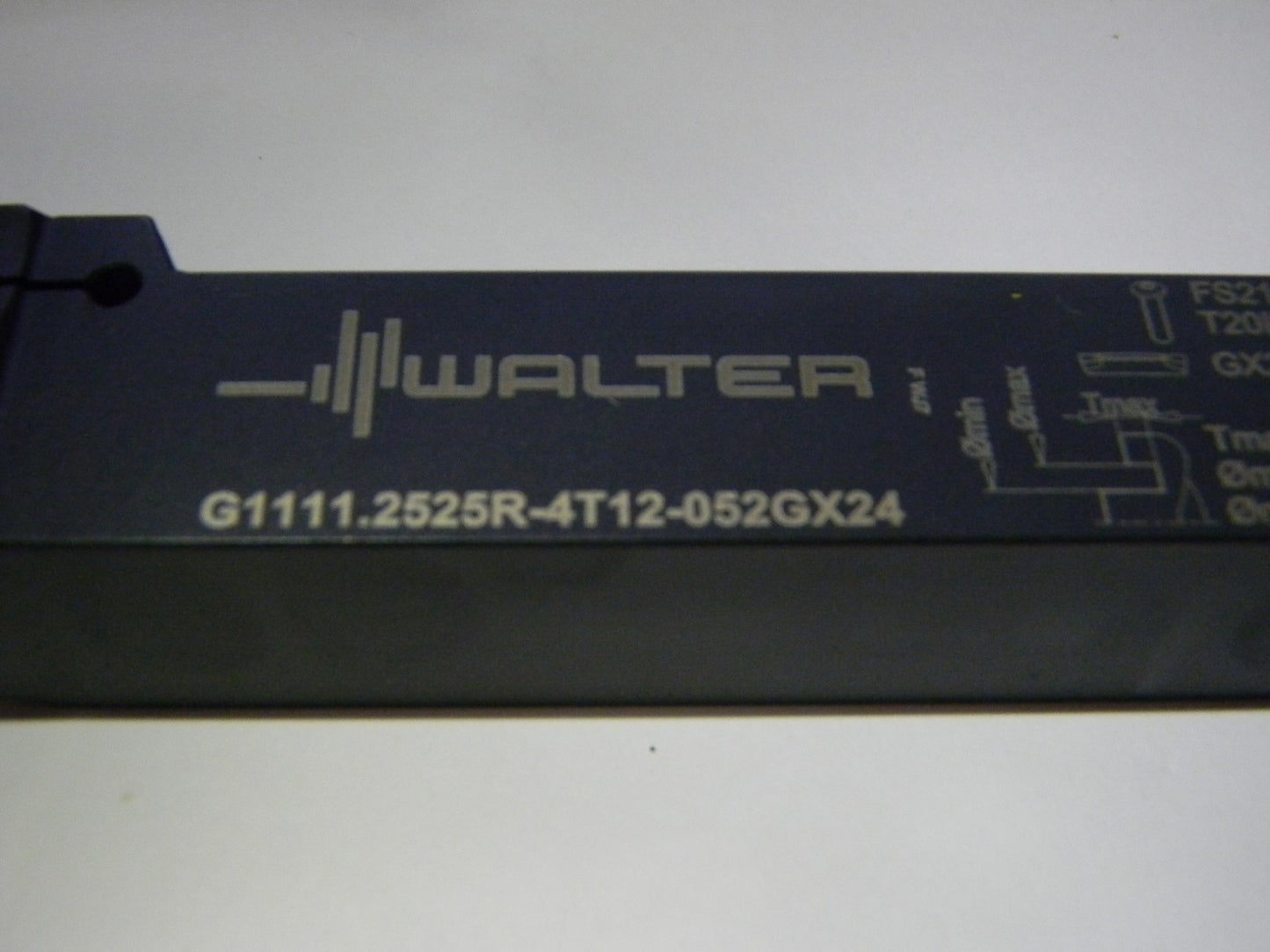 Walter 0.4724" Indexable Grooving Toolholder G1111.2525R-4T12-052GX24 59361