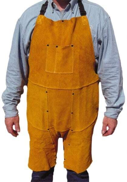 PRO-SAFE Split Leg Apron: 11 oz, Leather Size 24 x 36", 1 Pocket GB236SL