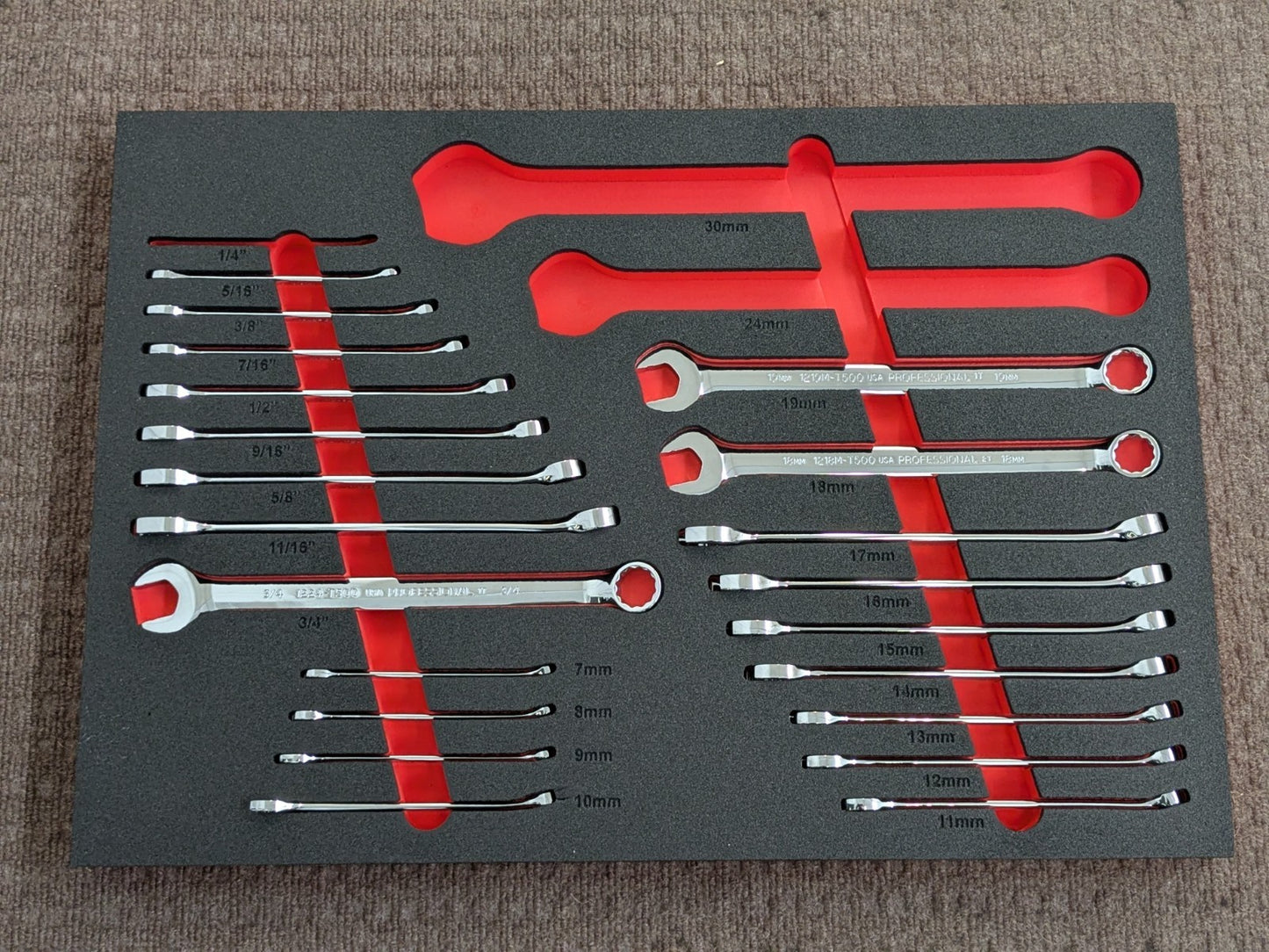 Proto 230 PC. Mixed Hand Tool Set w/ Foam Inserts SAE / Metric 3/8", 1/2" Drive