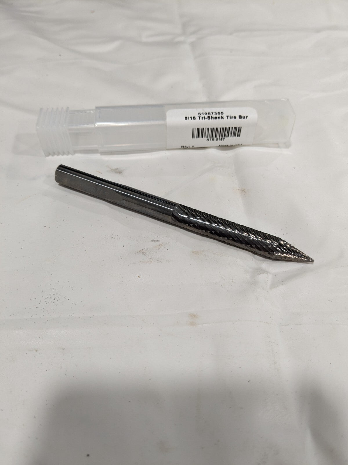 Abrasive Bur: 5/16" Cut Dia, Cylinder with Plunge Point, Tire STB-016T
