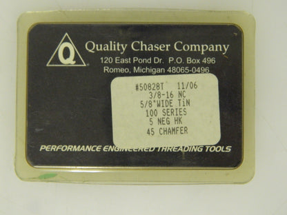 Quality Chaser Co. 100 Series Chaser Set 3/8"-16 UNC 5/8" Wide 50828T