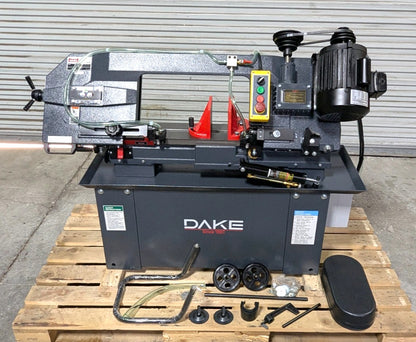 DAKE SE912 Horizontal Bandsaw  9x12" Capacity  110V  1HP  Step Pulley Drive