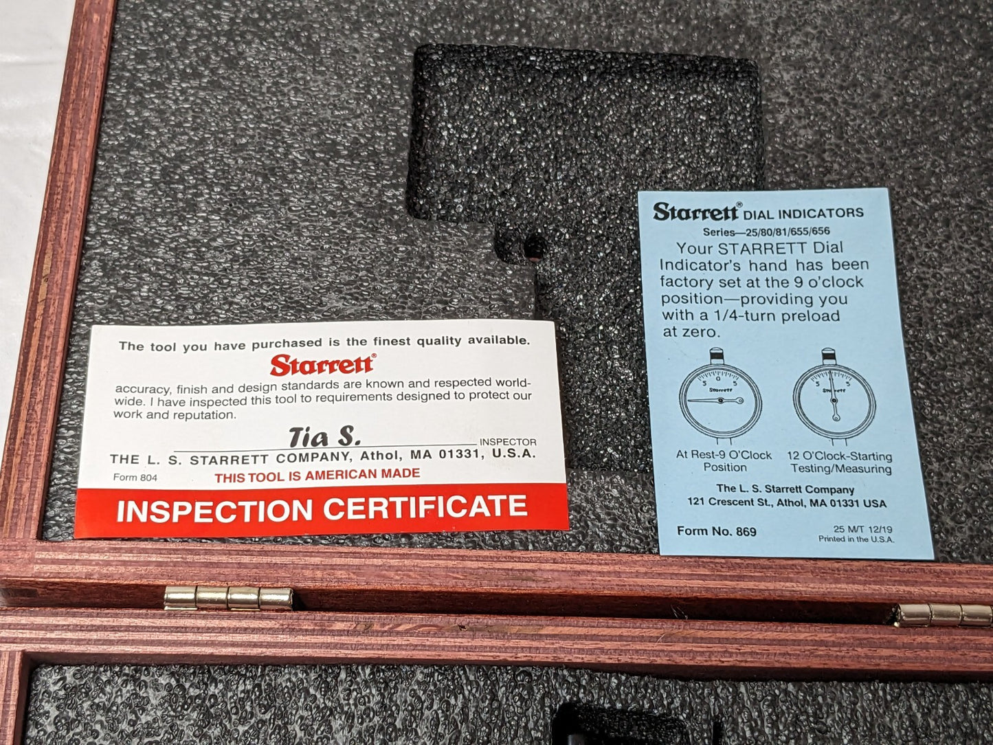 Starrett Dial Indicator Groove Gage .0005" 1175 PARTS/REPAIR