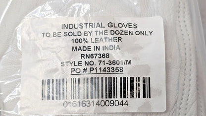PACK OF 12 PIP Top Grain Goatskin Leather Driver's Gloves Gray Medium 71-3601/M