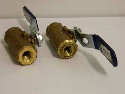 Nibco Bronze Ball Valves 600 WOG 1/4" Threading QTY 2  T-560-R-20