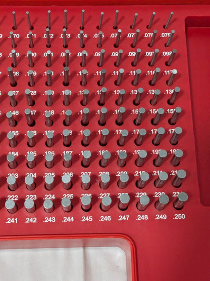 Class ZZ Plug Gage Set: 0.0610 to 0.2500", 190 Pc 616-81106