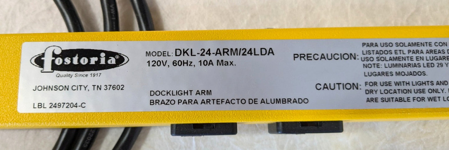 TPI  24" Dock & Machine Light / DRO Mounting Arm  120V  10A  Dual Outlet  24-LDA