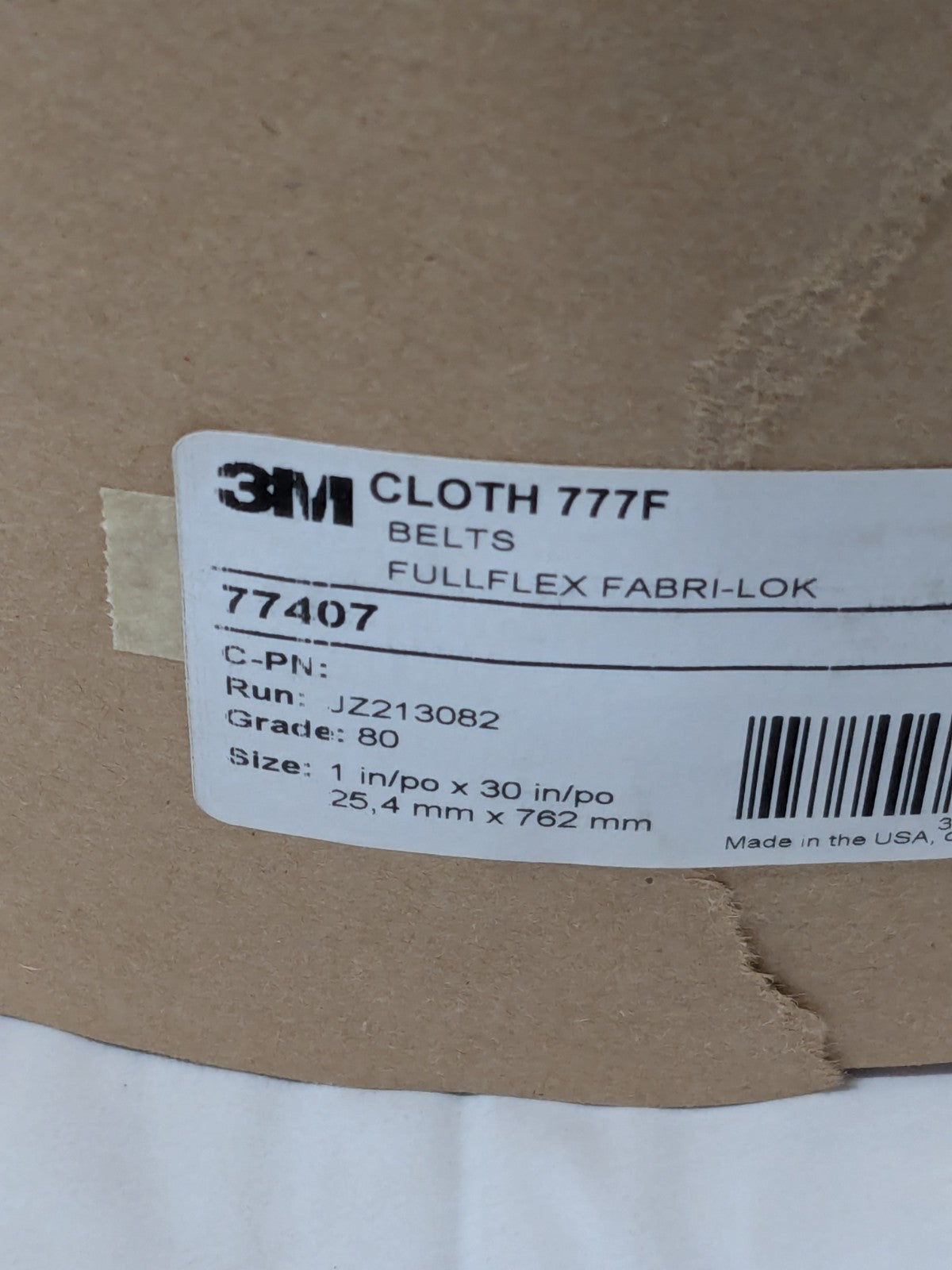 (50) 3M Abrasive Belt: 1" Wide, 30" OAL, 80G, Ceramic Aluminum Oxide 7010360671
