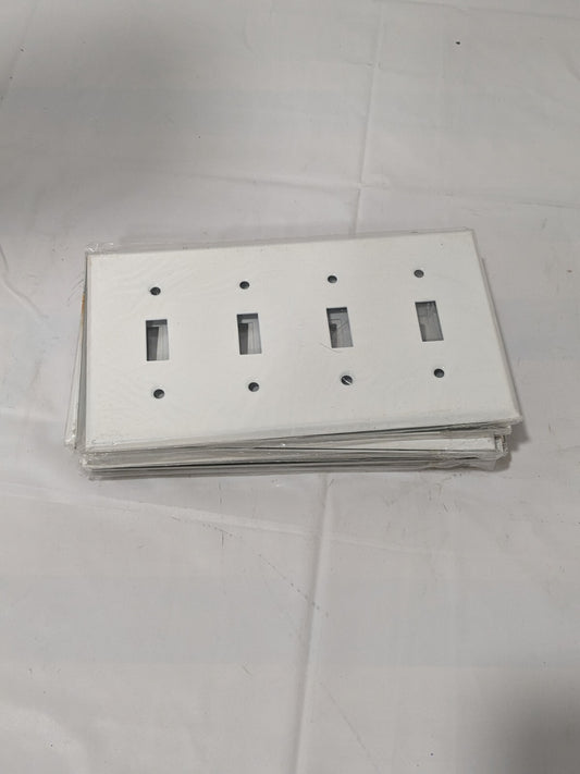 United Electric 4 Gang Steel White Toggle Plate QTY 10 US86074