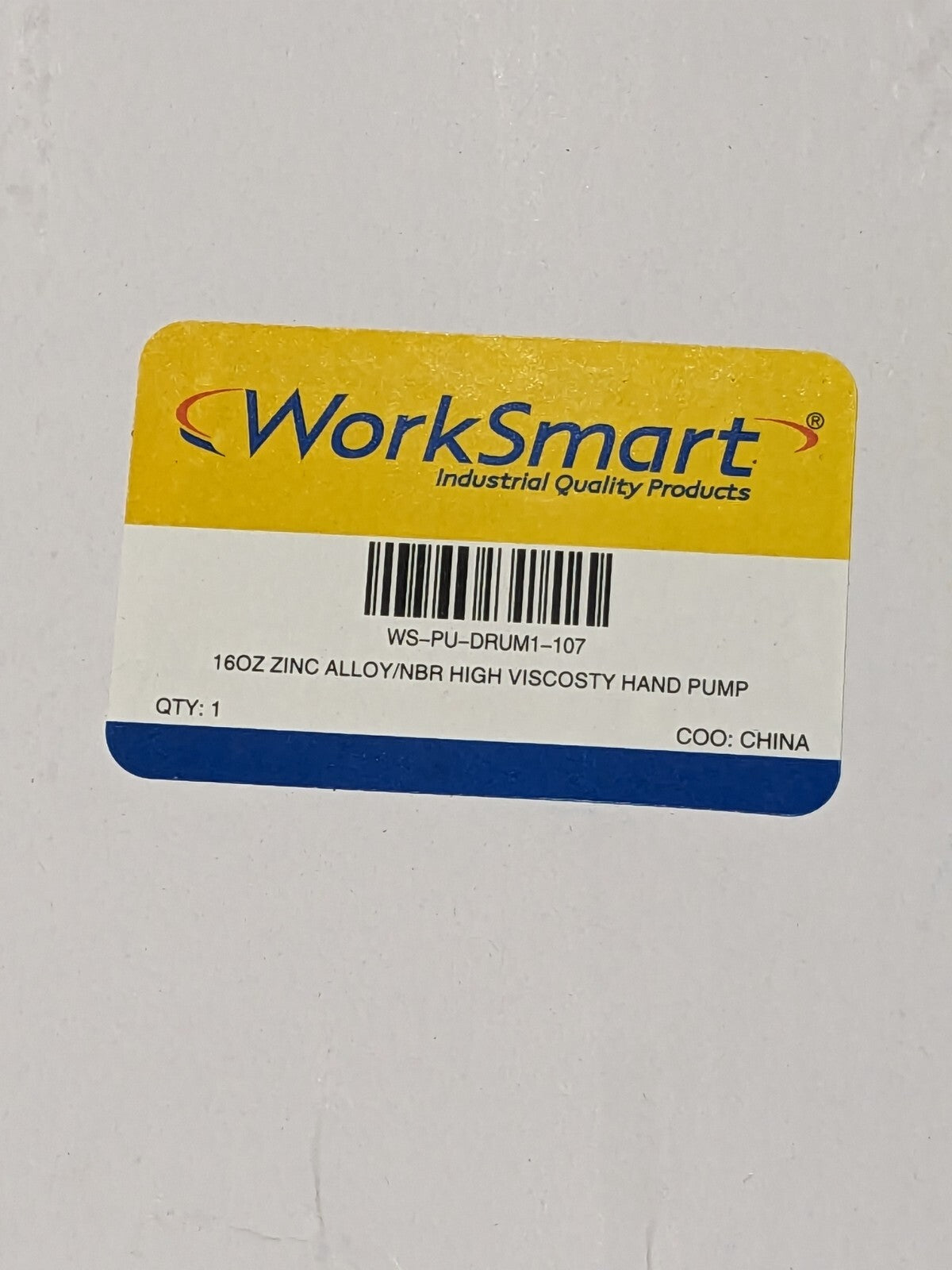 WorkSmart 7/8" Outlet, Zinc Hand Operated Drum Pump WS-PU-DRUM1-107