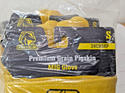 12 PAIRS BLACK STALLION Premium Grain Pigskin MIG Gloves SMALL 39CHMP/S