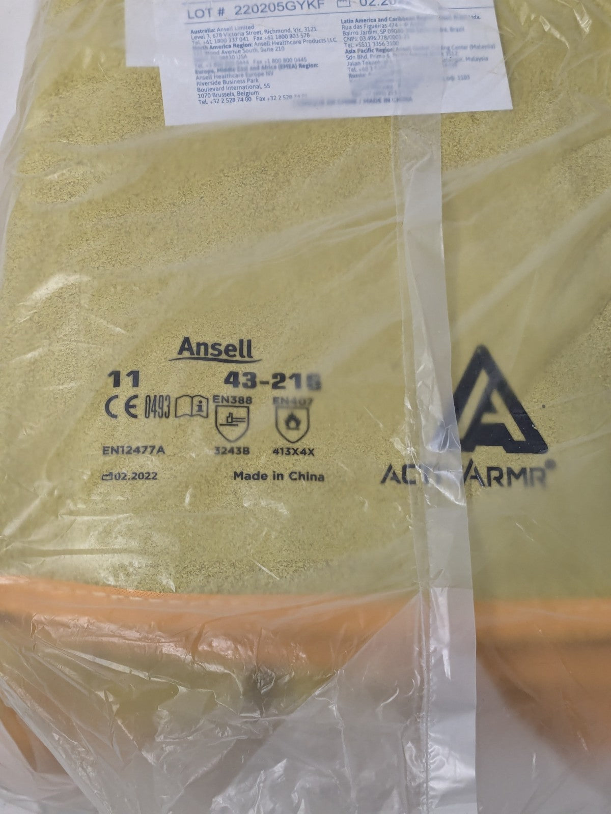 Ansell Welding Gloves: Activarmr WorkGuard Sz 2XL 6 Pairs 43216110