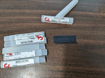 CHICAGO-LATROBE Jobber Drills 6 lots of 12: 1/16 Dia, 135 deg Point HSS 45604