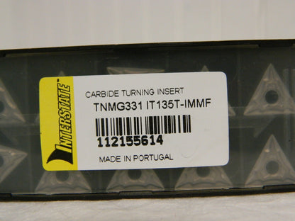 Interstate Carbide Turning Insert TNMG331 IMMF Grade IT135T Qty 10 112155614