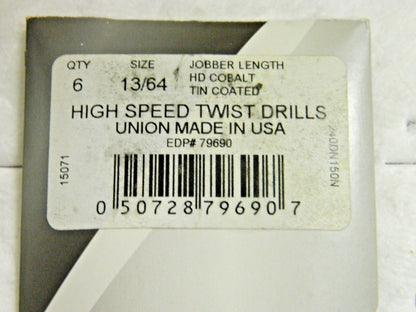 Viking Drill &amp; Tool Twist Drills M42 Cobalt 13/64" 135º Type 240-DN Qty