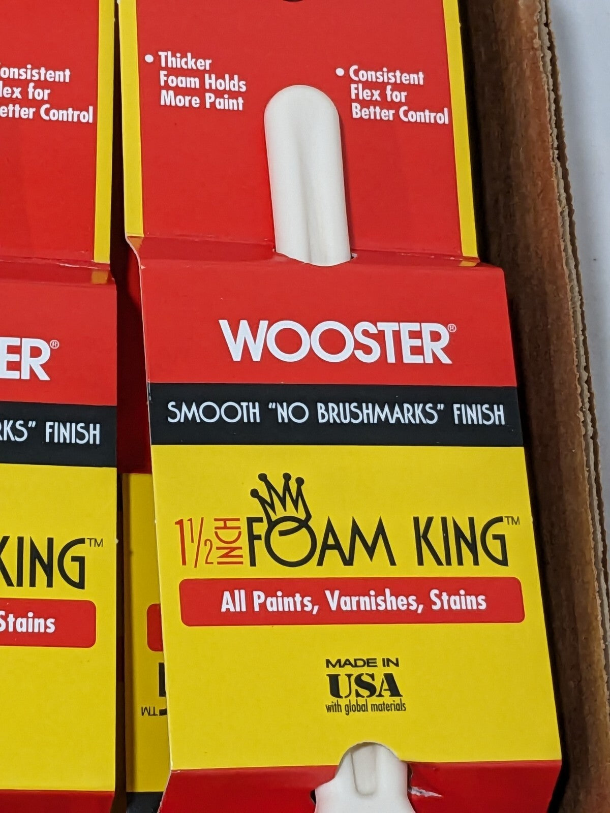 WOOSTER BRUSH Paint Brush 1-1/2" Wide Foam, Synthetic Bristle Qty 12 3103-1-1/2