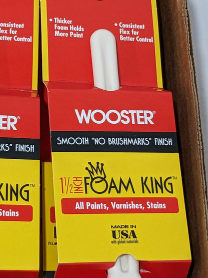 WOOSTER BRUSH Paint Brush 1-1/2" Wide Foam, Synthetic Bristle Qty 12 3103-1-1/2