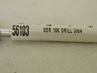 SGS Solid Carbide Straight Flute Drill Bit 3/64" x 1/2" 140°  56103