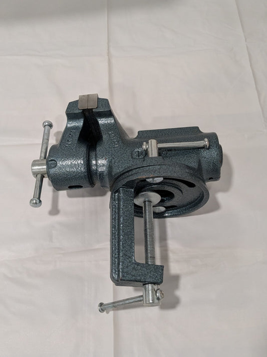 WILTON Bench Vise: 4" Jaw Width, 2" Throat Depth Clamp-On Base, Swivel 63247
