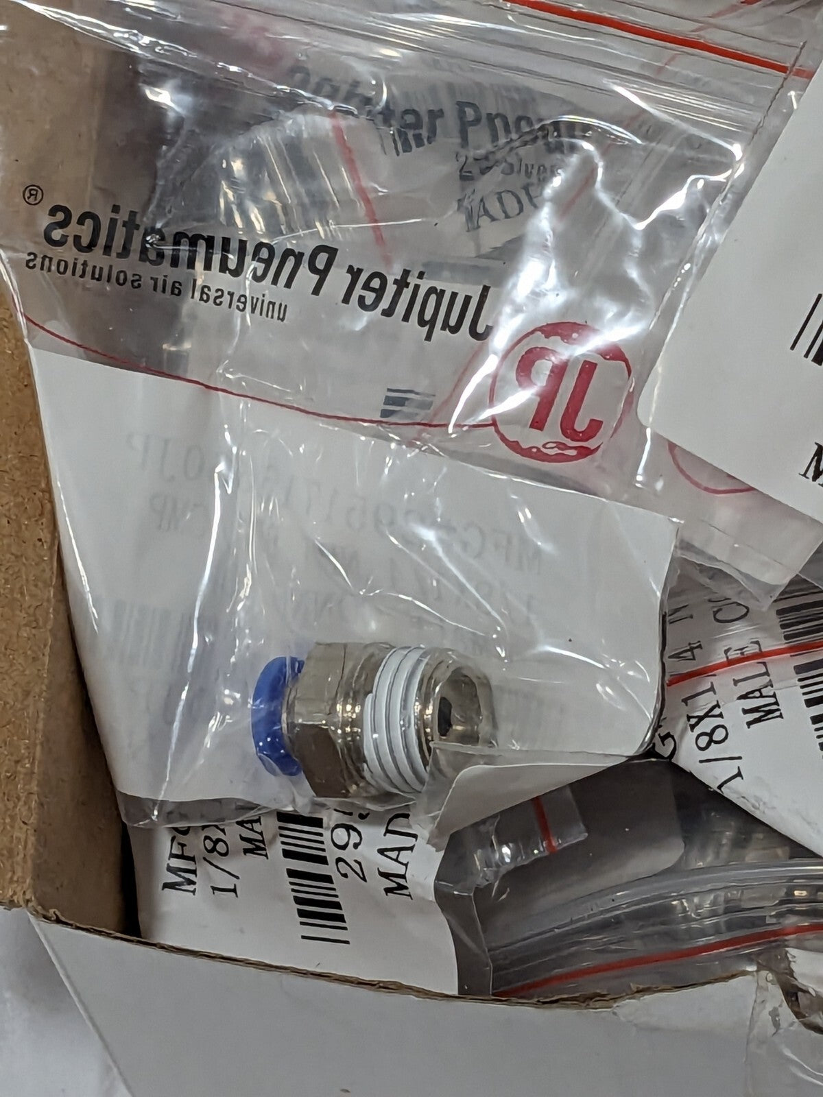 Push-To-Connect NPT Tube Fitting: 1/4" Thread, 1/8" Qty 58 2951716660J