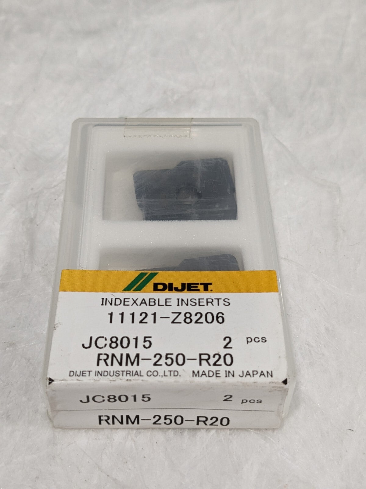 Dijet Carbide Milling Insert 25mm dia. Qty 2 RNM-250-R20 JC8015