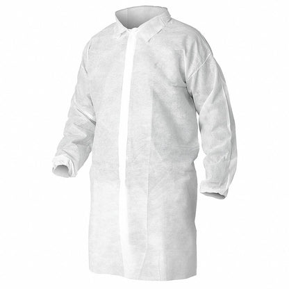 KIMBERLY-CLARK White Polypropylene Disposable Lab Coats QTY50 40104