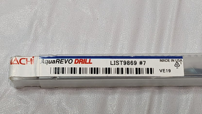NACHI AquaREVO Carbide Coolant Thru Drill Number 7 2FL 8XD L9869