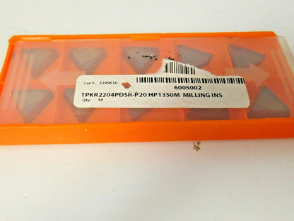 Hertel Carbide Milling Inserts TPKR2204PDSR-P20 Grade HP1350M  Qty 10 6005002