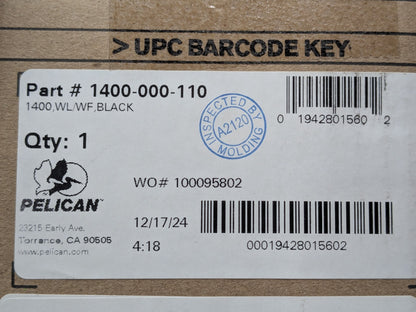 Pelican 1400 Case W/Foam Black 1400-000-110