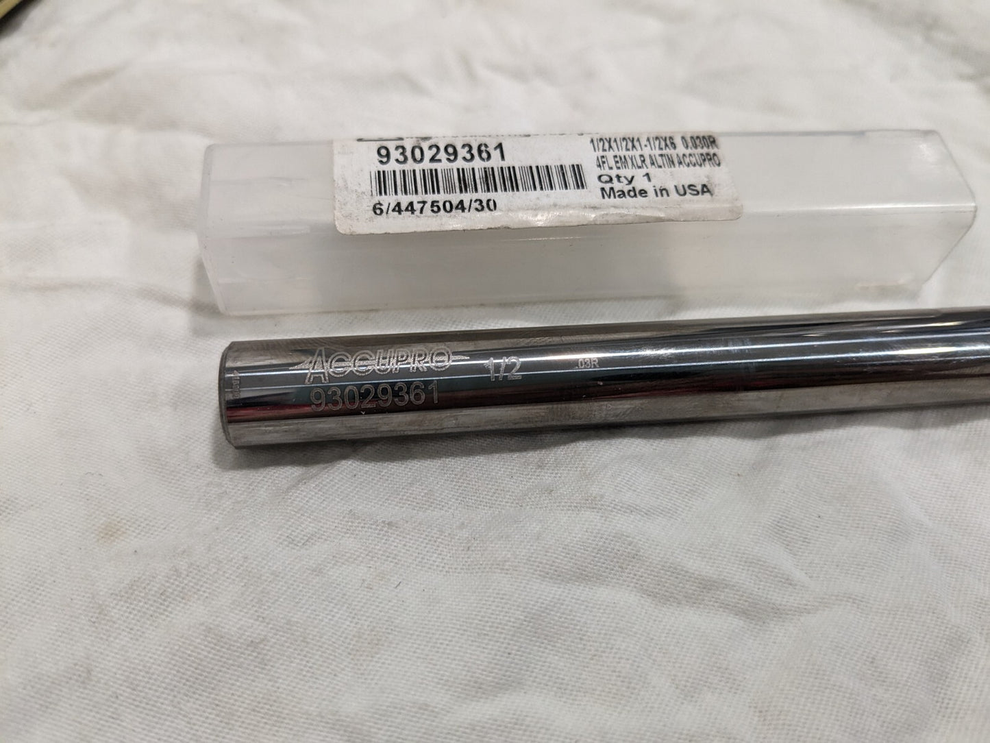 ACCUPRO Corner Radius End Mill: 1/2" Dia, 1-1/2" LOC 4 Fl solid carbide 12183740