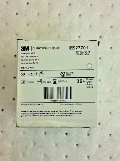 3M Ceramic Alumina Quick Change Discs QTY50 Roloc TR 2" Dia 36 Grit 7100001474