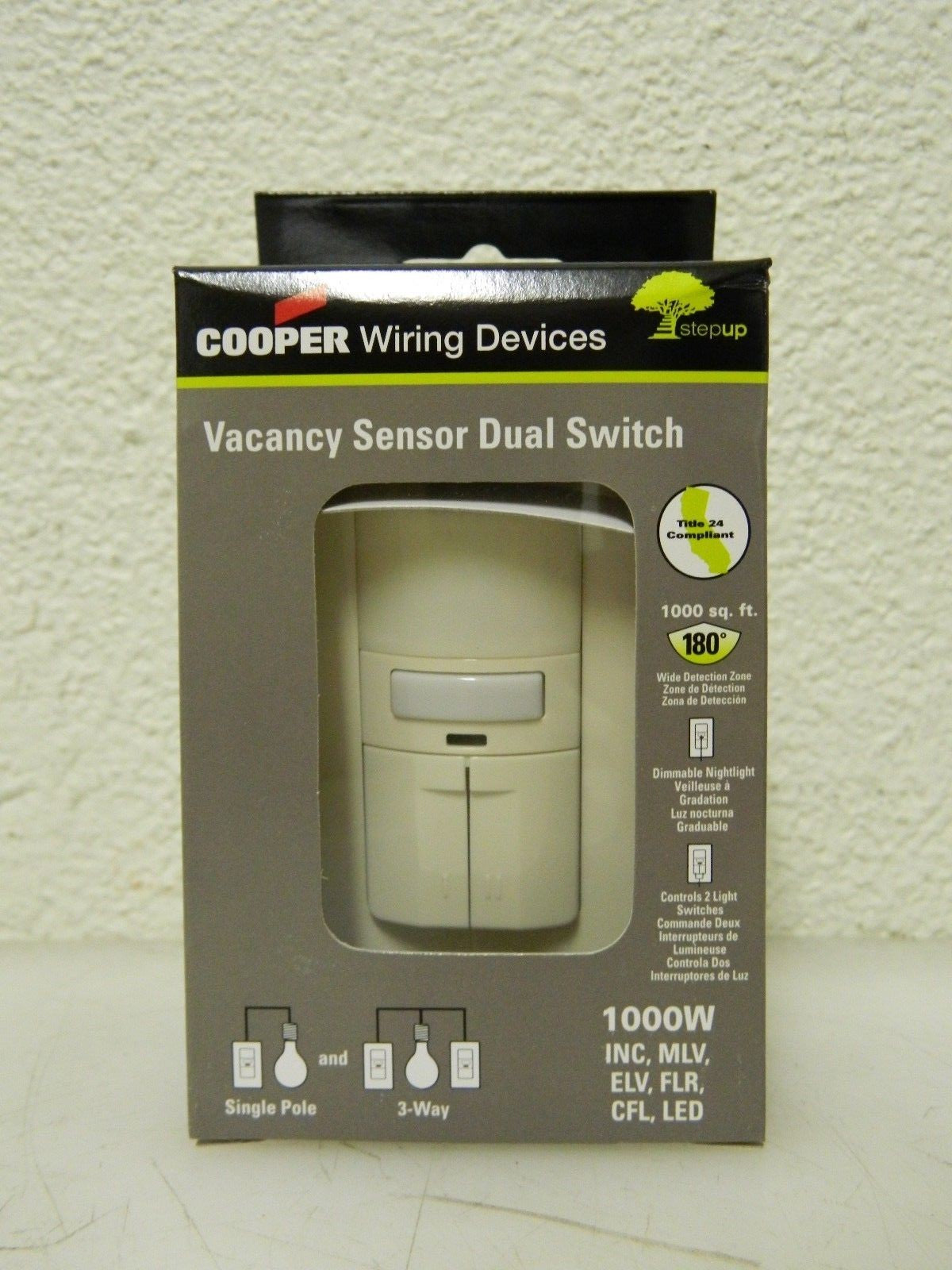 Cooper Infrared Vacancy Sensor Dual Switch 1,000 Sq Ft. Coverage QTY 6 VS310R-LA