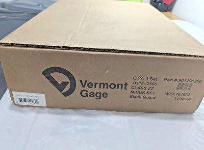 Vermont Gage 240 Piece Plug Gage Set Class ZZ 0.0115 to 0.2505" Range 901400300