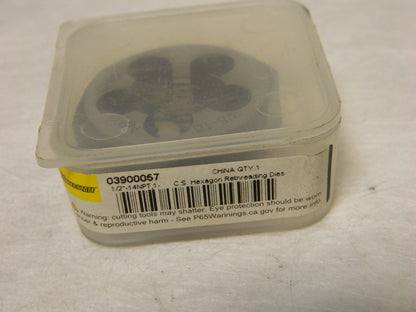 Interstate 2pk 1/2-14 NPT x 1-5/8" Hex Carbon Steel Hex Pipe Die 365-0021