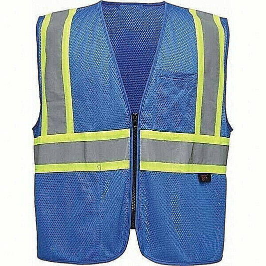 GSS Safety Size 2X/3XL Blue Mesh General Purpose High Visibility Vest QTY 10