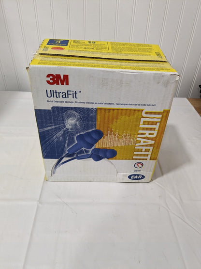 3M Earplugs 25 dB, Flanged, Push-In, Corded, Metal-Detectable Qty 100 7000002319