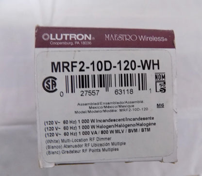 Lutron Maestro Wireless Digital Fade Dimmer Switch MRF2-10D-120-WH White