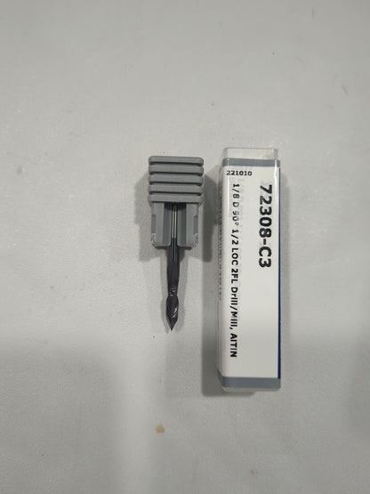 HARVEY TOOL Drill Mill 1/8" Dia 2 Flutes 90° Pt Solid Carbide 72308-C3