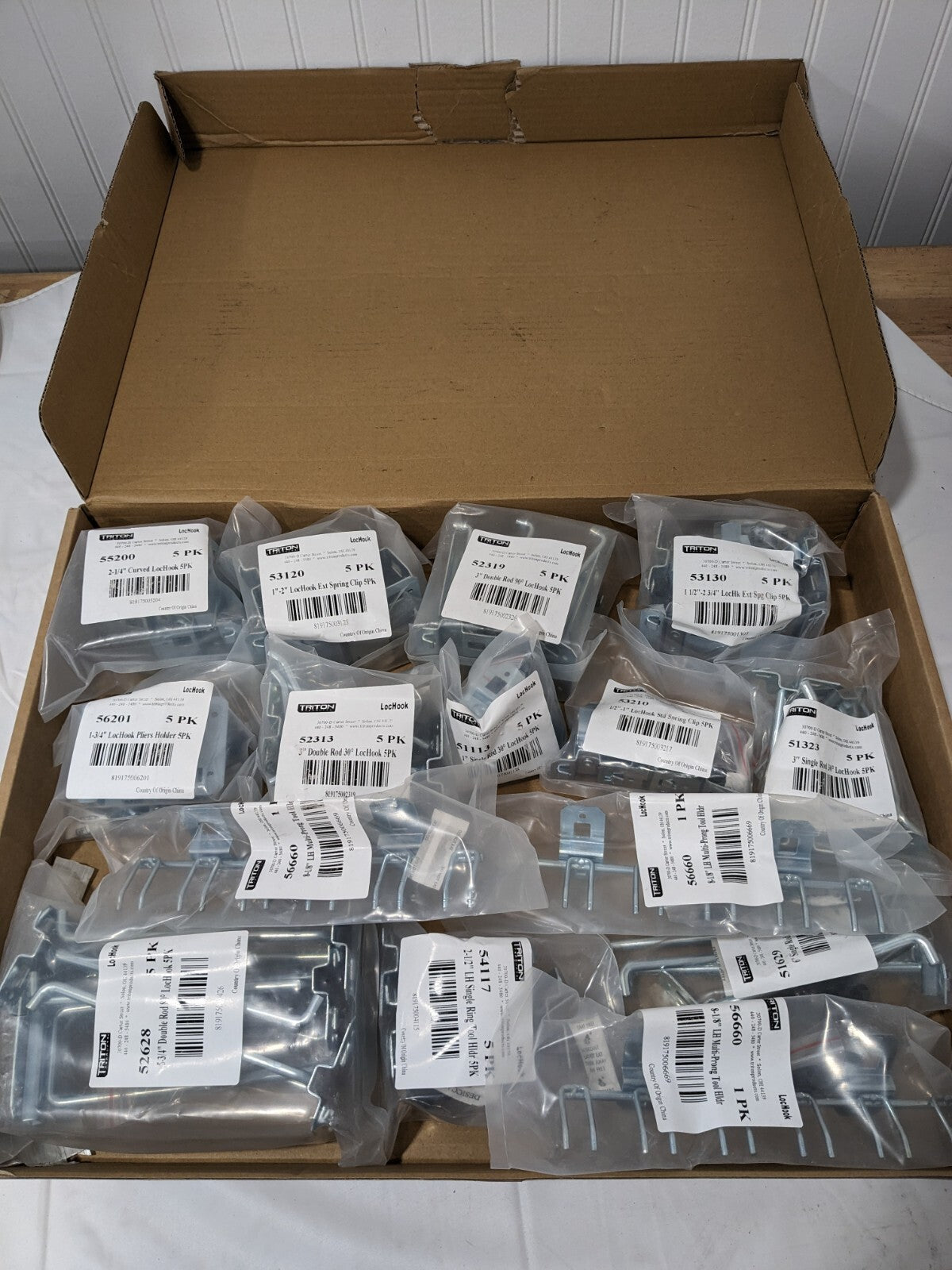 TRITON PRODUCTS 63 Pc Pegboard Hook Set, Steel Use with LocBoard LH2-KIT