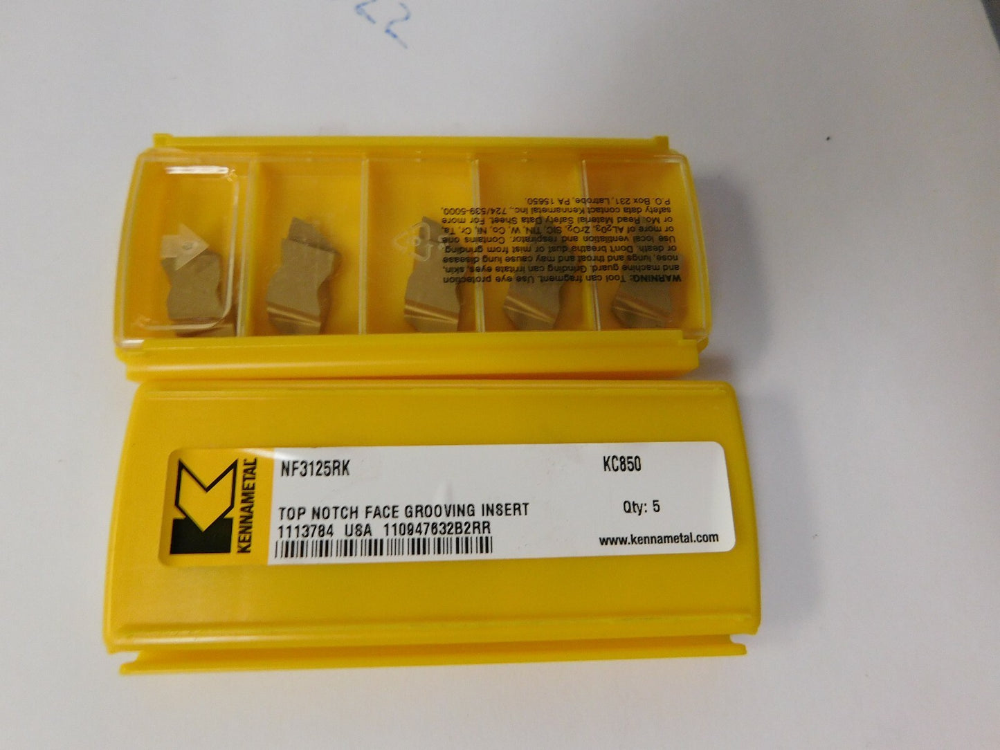 Kennametal 3125NF K Grade KC850  Carbide Grooving Insert QTY 10 1113784