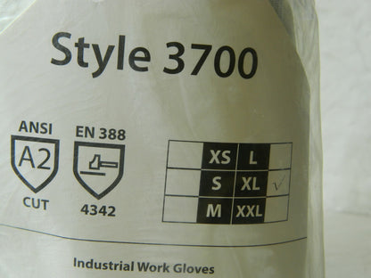 12 PAIRS Cordova Cut & Puncture Resistant Gloves White Size X-Large 3700XL