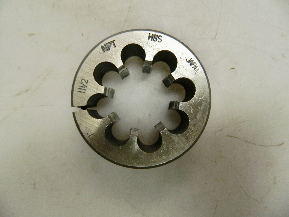 Interstate Round Pipe Die 1 - 11-1/2 NPT Thread 2-1/2" Outside Dia HSS 03801297