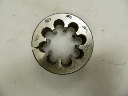 Interstate Round Pipe Die 1 - 11-1/2 NPT Thread 2-1/2" Outside Dia HSS 03801297