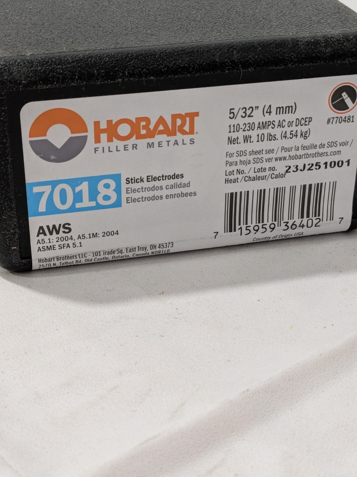 Hobart Stick Welding Electrode: 5/32" Dia, 14" Long, Mild Steel 10 lbs 770481