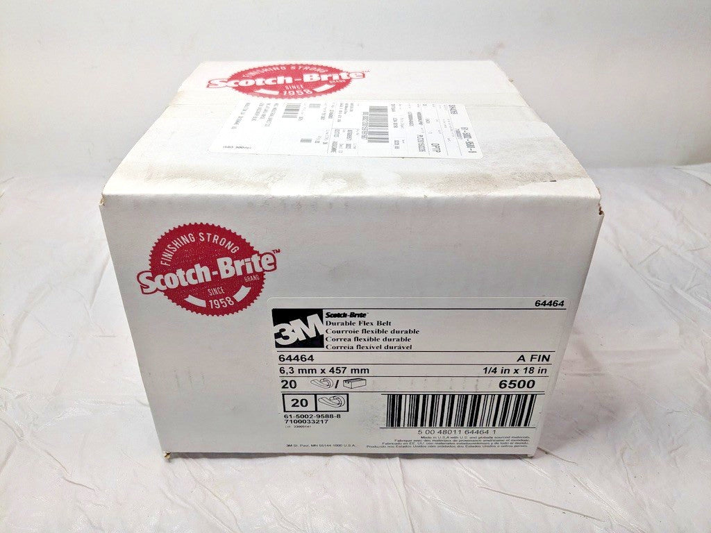 BOX OF 20 3M Scotch-Brite Durable Flex Belts 64464 AO 1/4"W x 18"L 7100033217