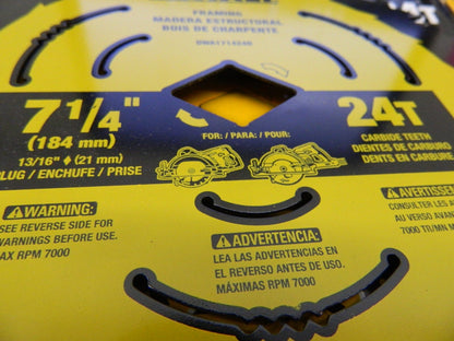 DEWALT qty 2 Wet & Dry Cut Saw Blade: 7-1/4 24 Teeth DWA171424