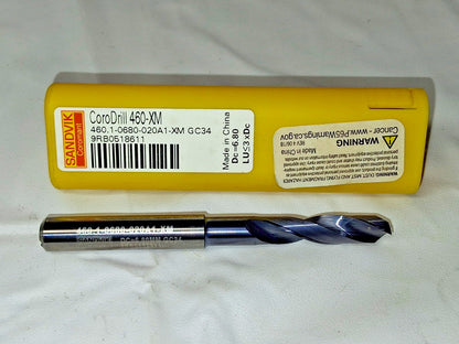 Sandvik Solid Carbide Screw Machine Drill Bit 6.80 mm Dia 6241255