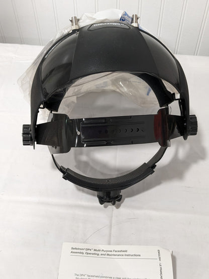 SELLSTROM Welding Face Shield &amp; Headgear: Polycarbonate, Black, 9" High