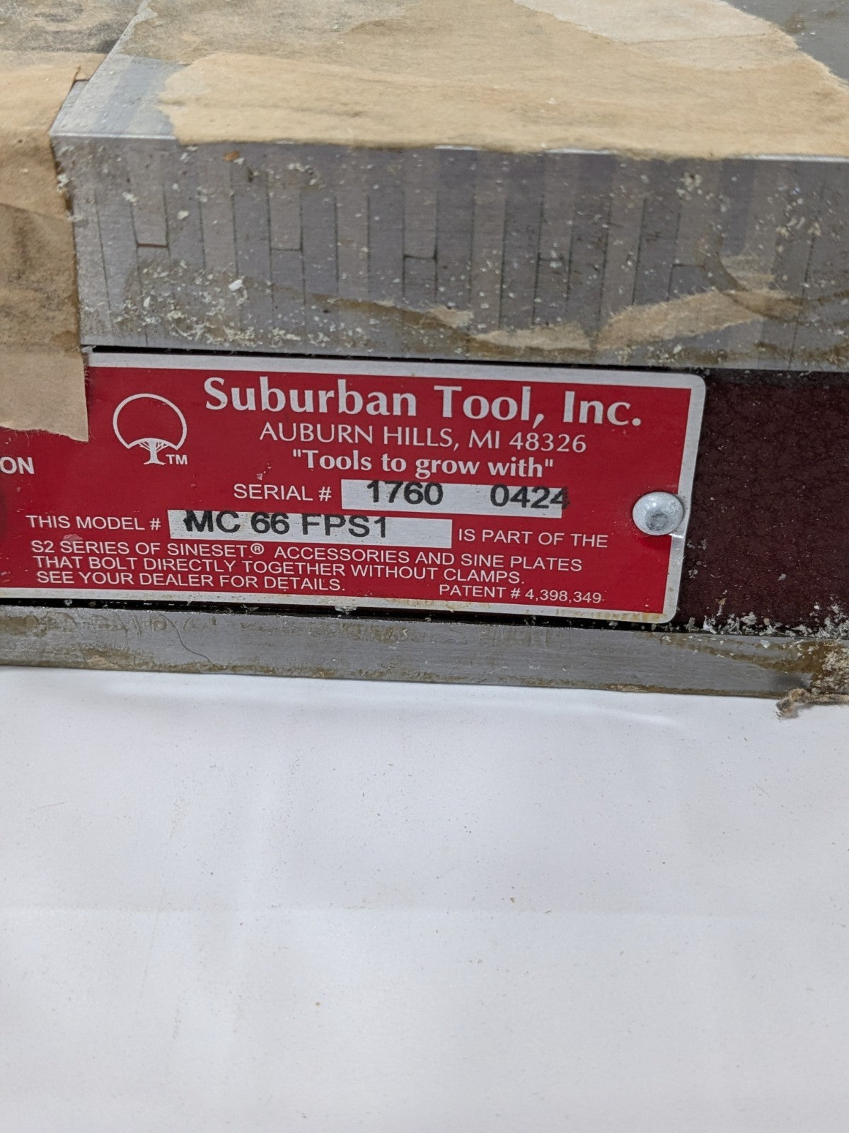 Suburban Permanent Magnetic Chuck, Fine Pole, 6" x 6" - MC-66-FP-S1
