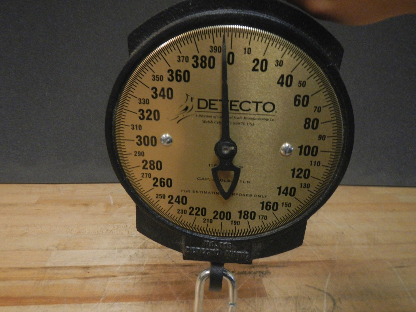 Broken  Cardinal Detecto Dial Crane Scale 7"  400 lb Capacity 1lb Grad. 11S400H